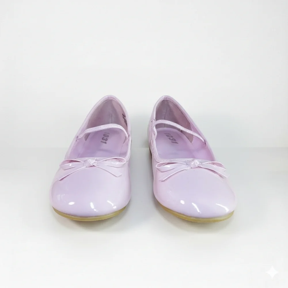 1031 Shoes Size 13/L Girls Dressy Flat Soft Pink Patent Leather Ballet Bow Ankle